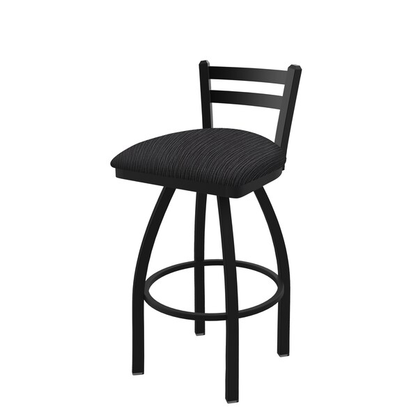 Holland Bar Stool Co 30" Low Back Swivel Bar Stool, Black Wrinkle, Graph Anchor Seat 41130BW014 - main